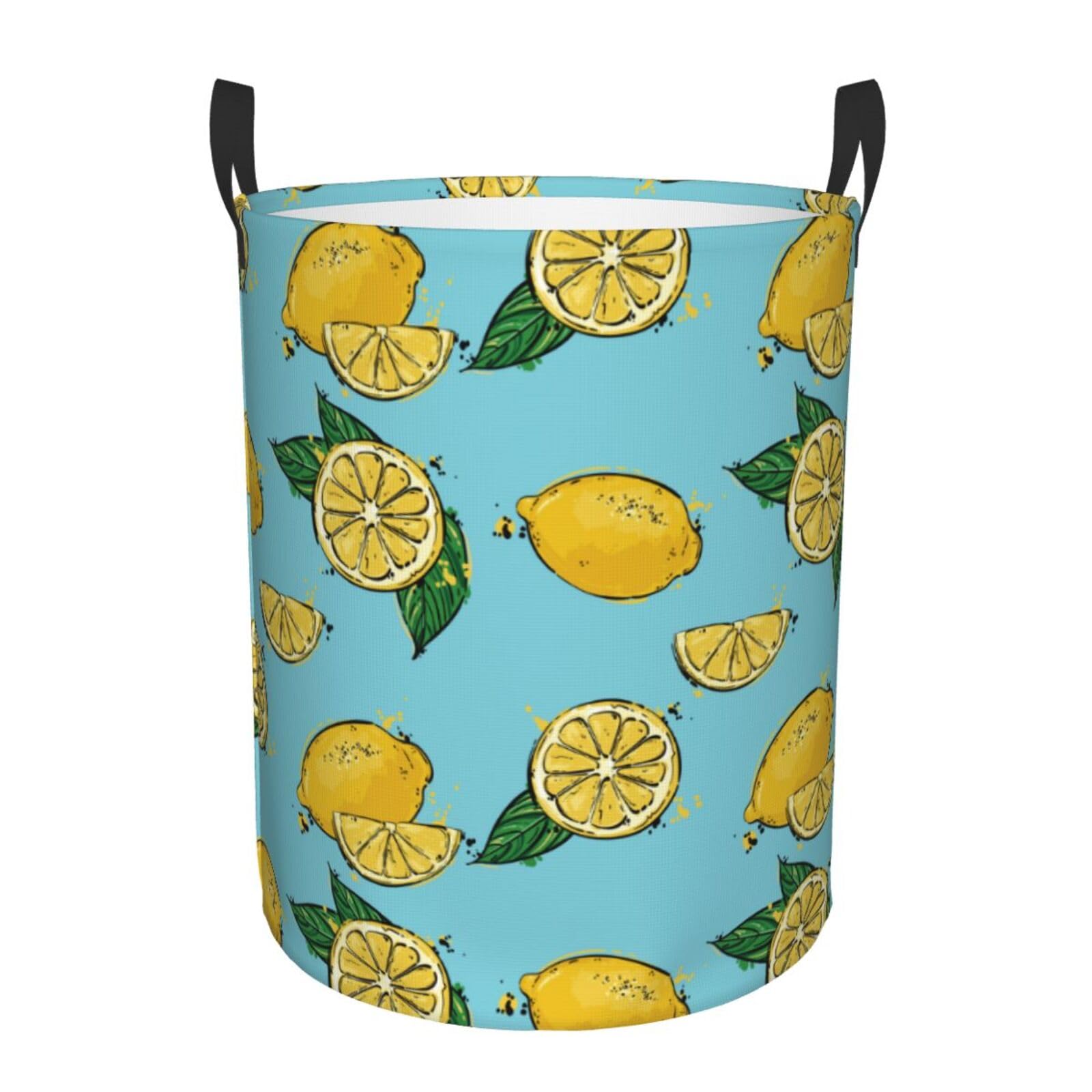 Laundry Basket Lemons Laundry Hamper Waterproof Idea Hampers Large Collapsible Baskets with Handle Suitable for Bedroom Bathroom Utility Room Kitchen