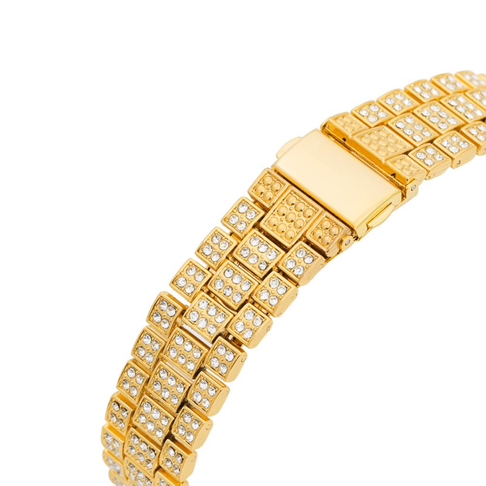 Relojes Hip Hop para Hombre, Relojes de Cuarzo de Lujo con Diamantes Brillantes con Fecha