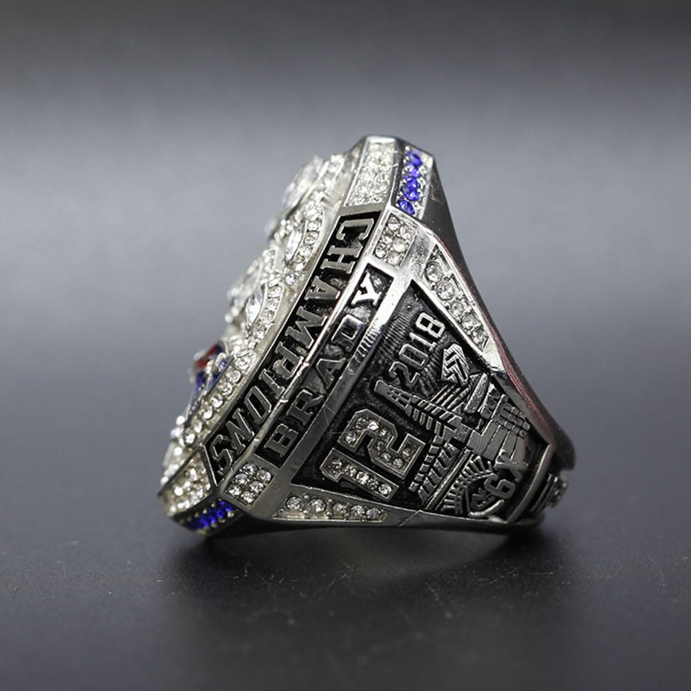 Ringe Zur Nationalen Fußballmeisterschaft 2018 Patriot-Champion-Ring Mit Holz-Schaubox Rugby-Souvenir-Schmuck Geschenke Für Fans Familie Freunde Alumni