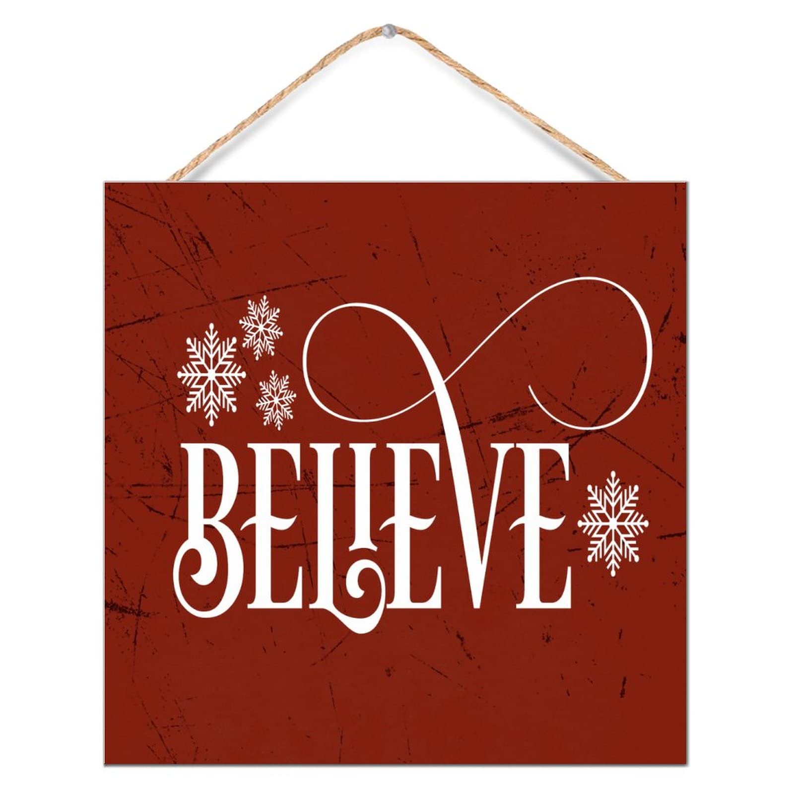 Panneau chrétien en bois Believe pour créer un salon chaleureux