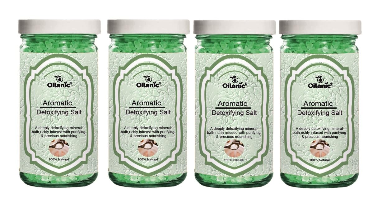 Oilanic Aromatic Detoxifying Bath Salt for Skin and Body Care (Pack of 4, Each 200 Gram)|Nourishing Aromatherapy Salt for Stress Relief, for Deep Clenasing and Relaxing Salt, for Skin Detox|-image-23