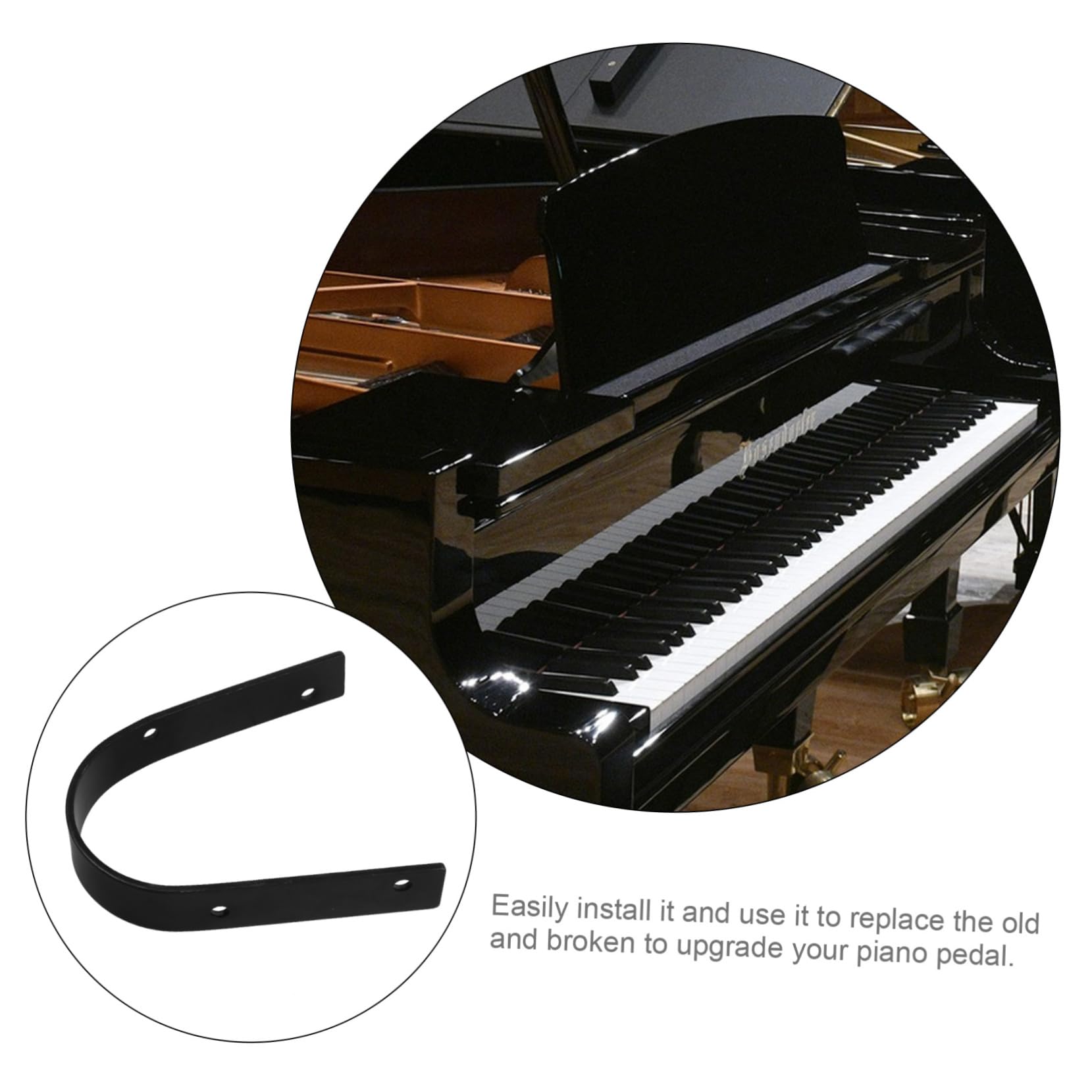 Mikinona Resorte de Pedal de Piano en Acero en Forma Control Preciso y Reparación Práctica de Pedal de Piano Negro Accesorio Resistente