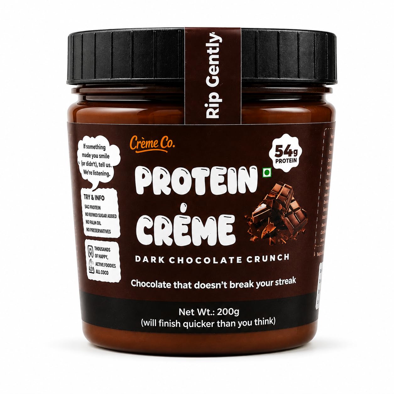 CRÈME CO. Dark Chocolate Crunch Gourmet Protein Peanut Creme - 200G-image-47