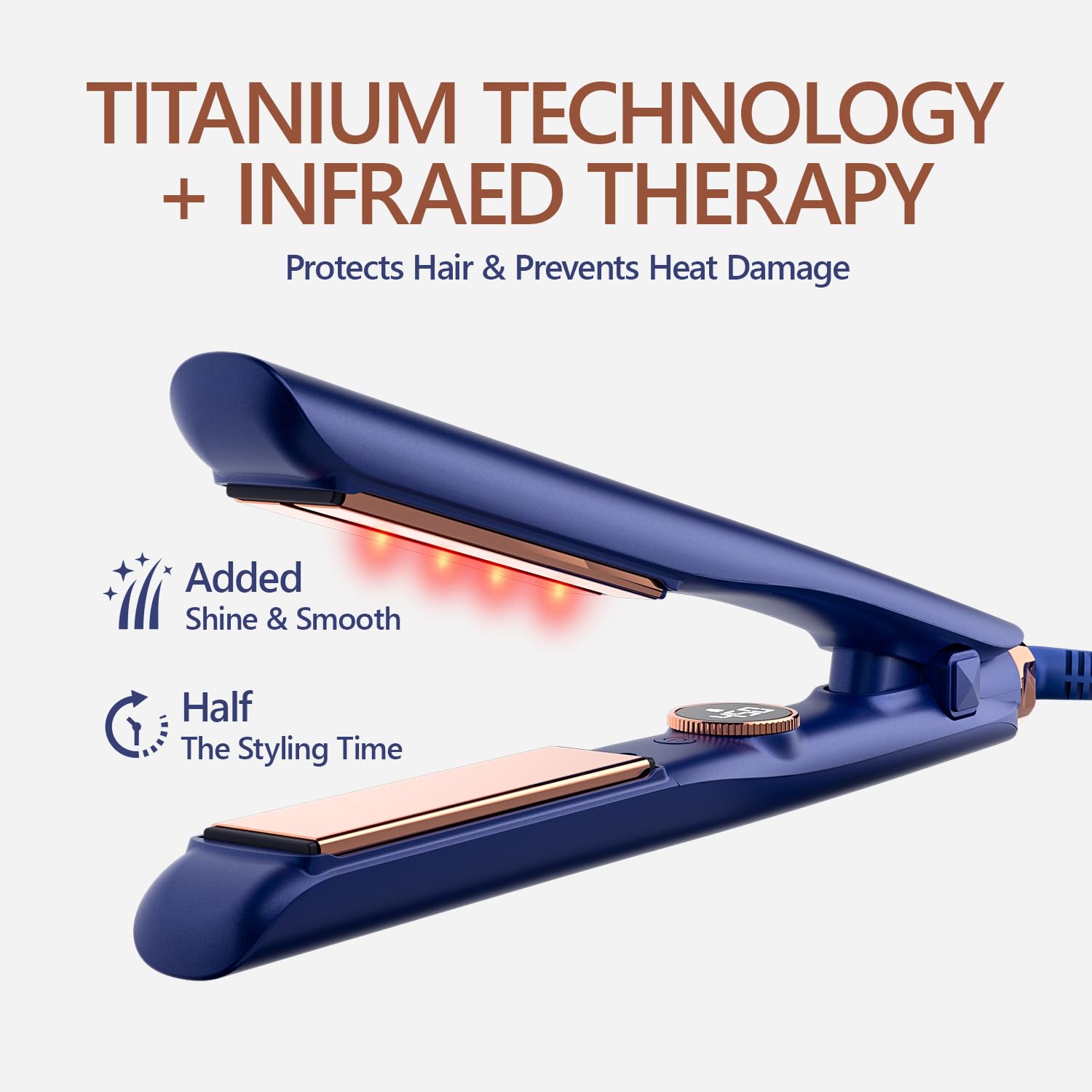 Amazon.com : Titanium Flat Iron Hair Straightener | MIRACOMB  display picture 1