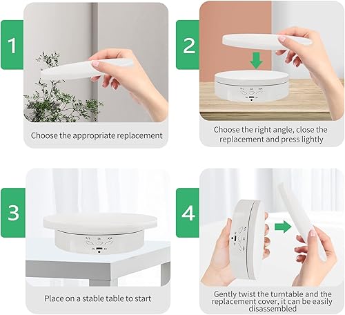 Miniatura 4 de Soporte giratorio motorizado remoto con batería recargable Lazy Susan motorizado con 5.747.088.66 pulgadas cubierta de repuesto 3 en 1 para