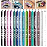 15 Colors Eyeliner Pen Set, Eye Shadow Pencil, Pearl Eyeliner Metallic Eyeliner Pencil Glitter Eyeliner for Women Eye&Lip Liner Professional Eye Makeup Set Colorful Eyeliner Eye (15pcs)