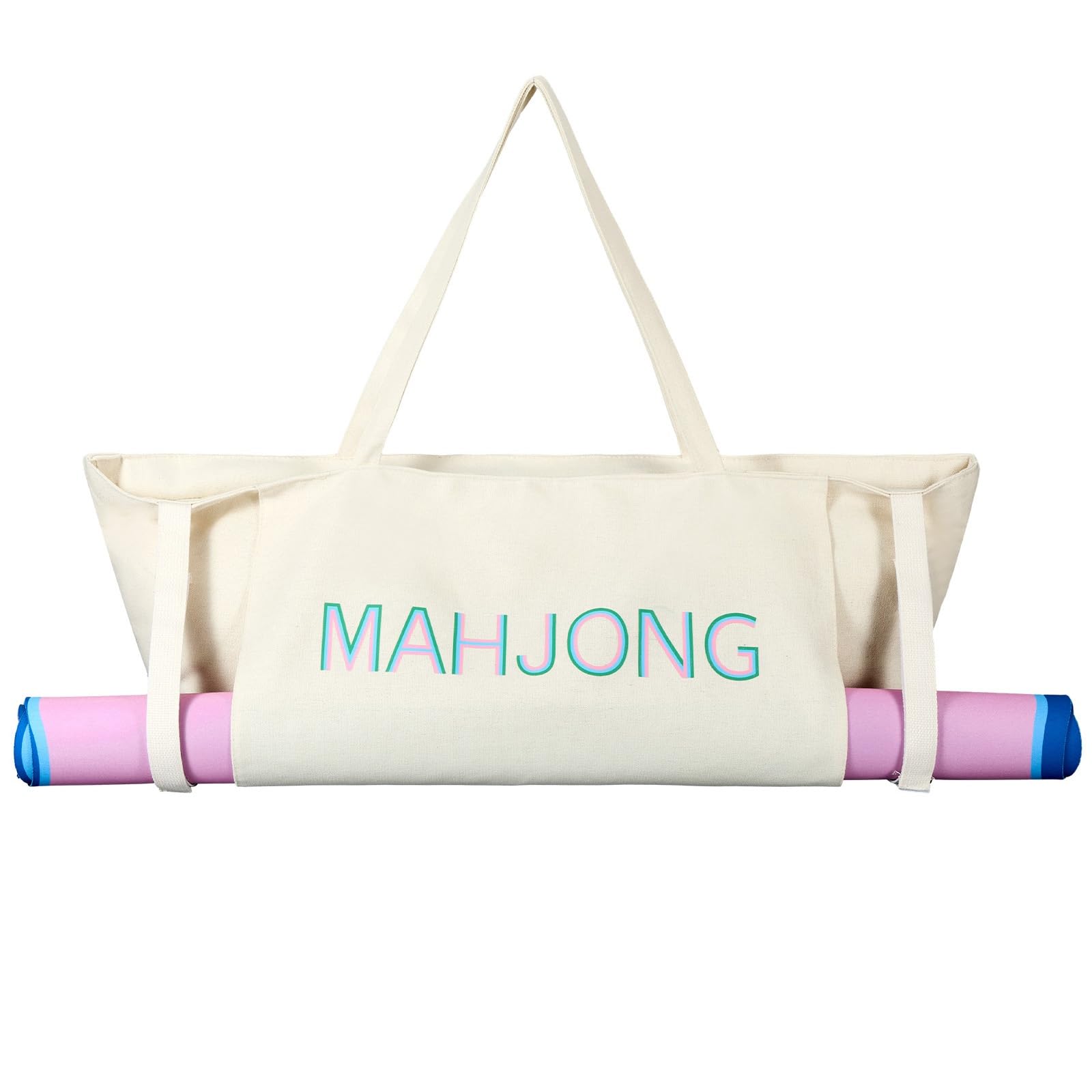 Abbylike 28"x9" Mahjong Bag for Mahjong Accessories,Beige,Canvas — image 1