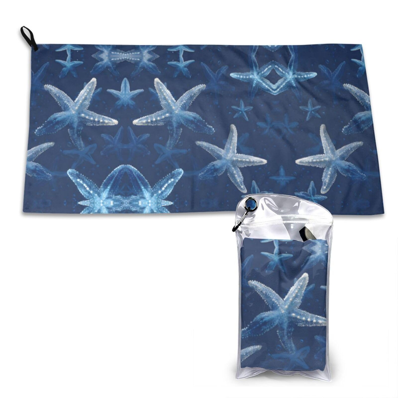 Wxwjshmgc White Starfishs Print Cooling Towel, Gym Towel,Cooling Towels For Neck, Soft Breathable Travel Cool Towel,Sports Towels For Gym,Camping