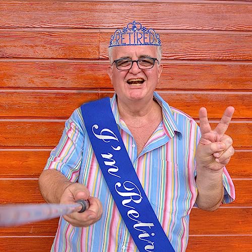 GotGala Retirement Tiara and Sash Set Retirement Party Decorations Retirement Gifts for Women Royal Blue & Sliver Glittery Stain Sash Crystal Crown for Women Retirement Decorations by GotGala - Used condition - Image 5