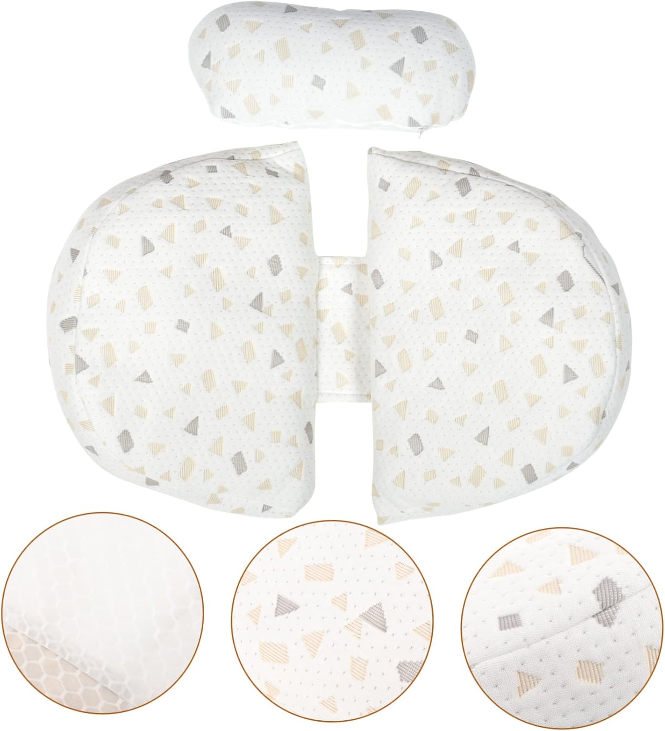 Kisangel 1set Shaped Maternity Pillow with Adjustable Comfortable Abdominal Support for Side Sleeping for Pregnancy and Portable Lumbar Cushion Grey