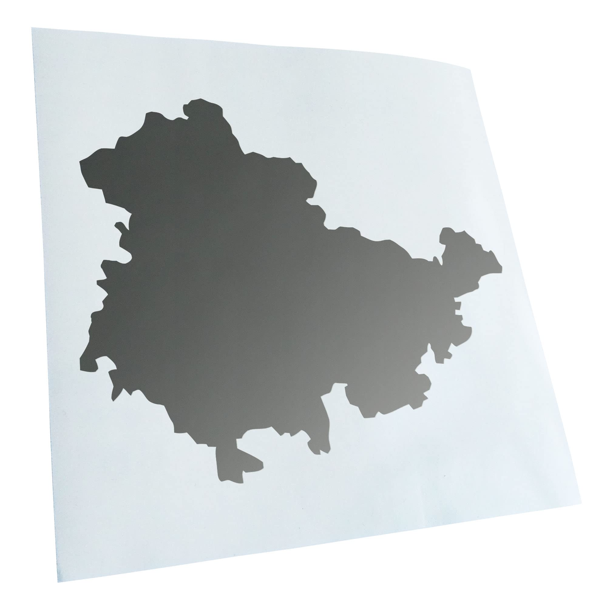 Kiwistar - Car Sticker - Silver - 30 x 25 cm Thuringia Germany Silhouette - Rear Window Car Sticker Weatherproof for Car Truck Moped Truck - Sticker Exterior Self-Adhesive Tuning Accessories for