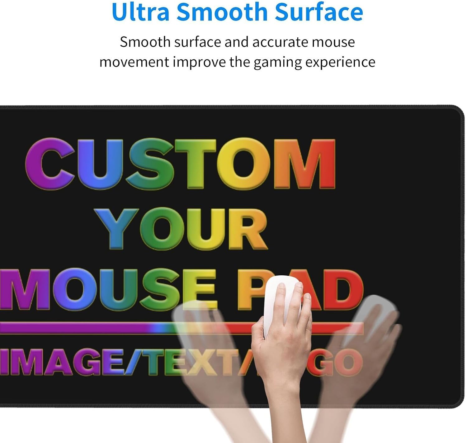 Custom Mouse Pad Personalized Mouse Pad Add Your Own Image Text or Logo Rectangle, Circle and Extended Gaming Mousepads 1-100PCS 16 * 35.5 in 3 61WUtdd9vnL. AC SL1500