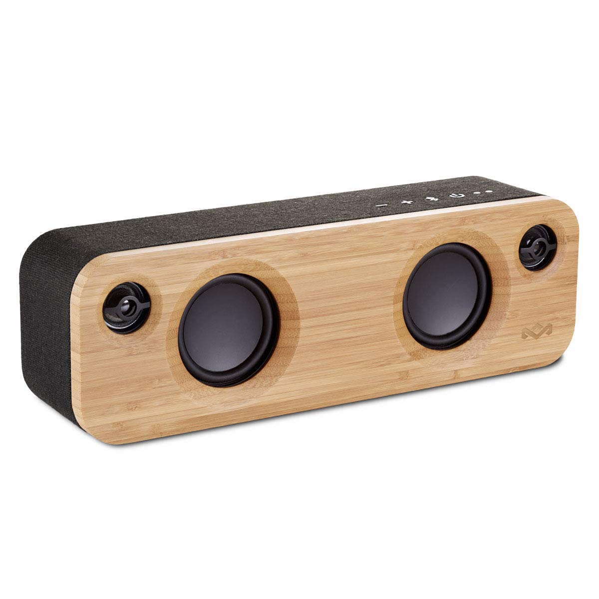 House of Marley Get Together Mini Casse, Doppio Altoparlante senza Fili in Bambù e Alluminio Riciclabile, Autonomia Batteria 10 Ore, con Subwoofer da 2.5 Pollici e Funzione Vivavoce, Nero