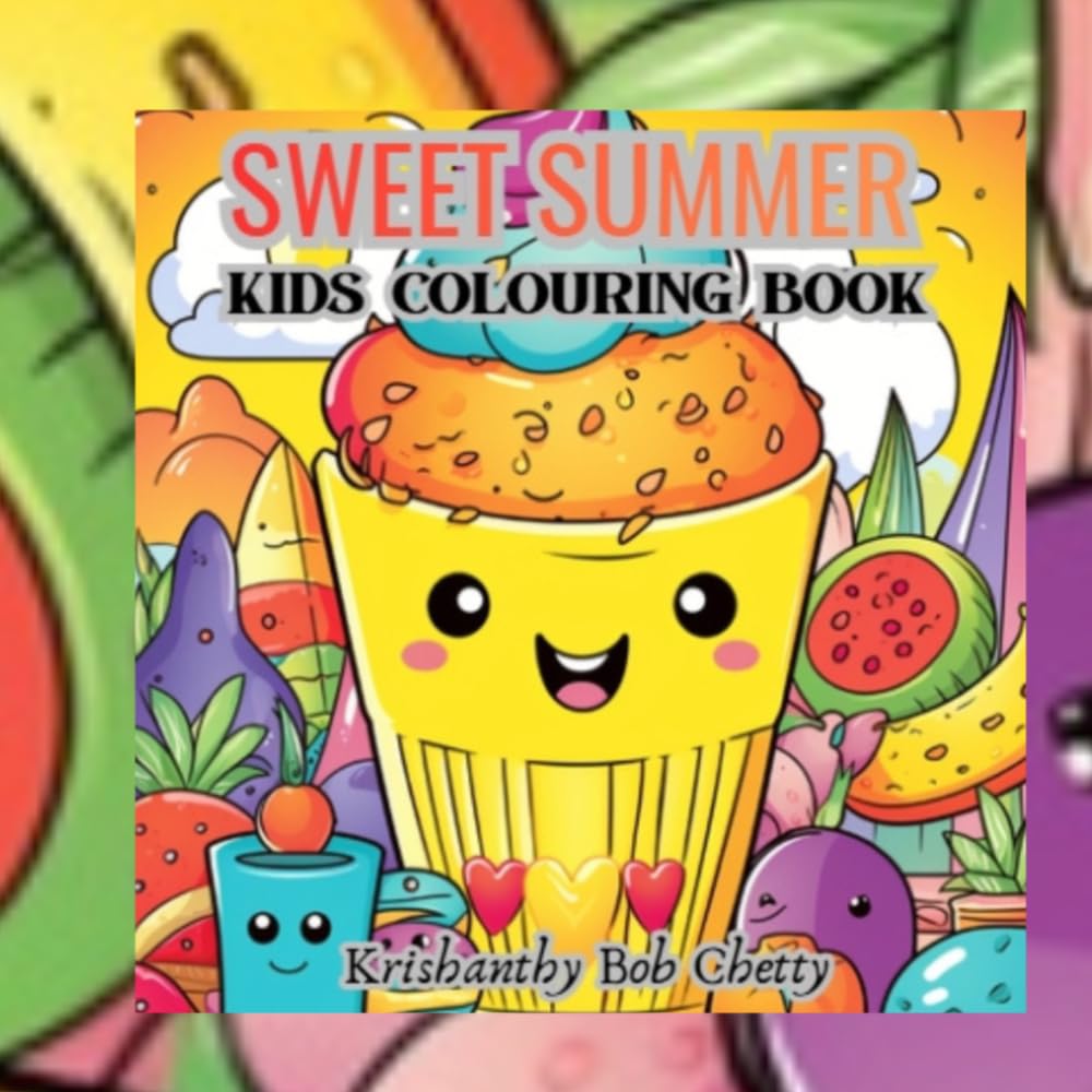 Sweet Summer Kids Coloring Book: Coloring book for Kids featuring Relaxing Sweet Summer Characters with Bold, Easy and Simple Designs
