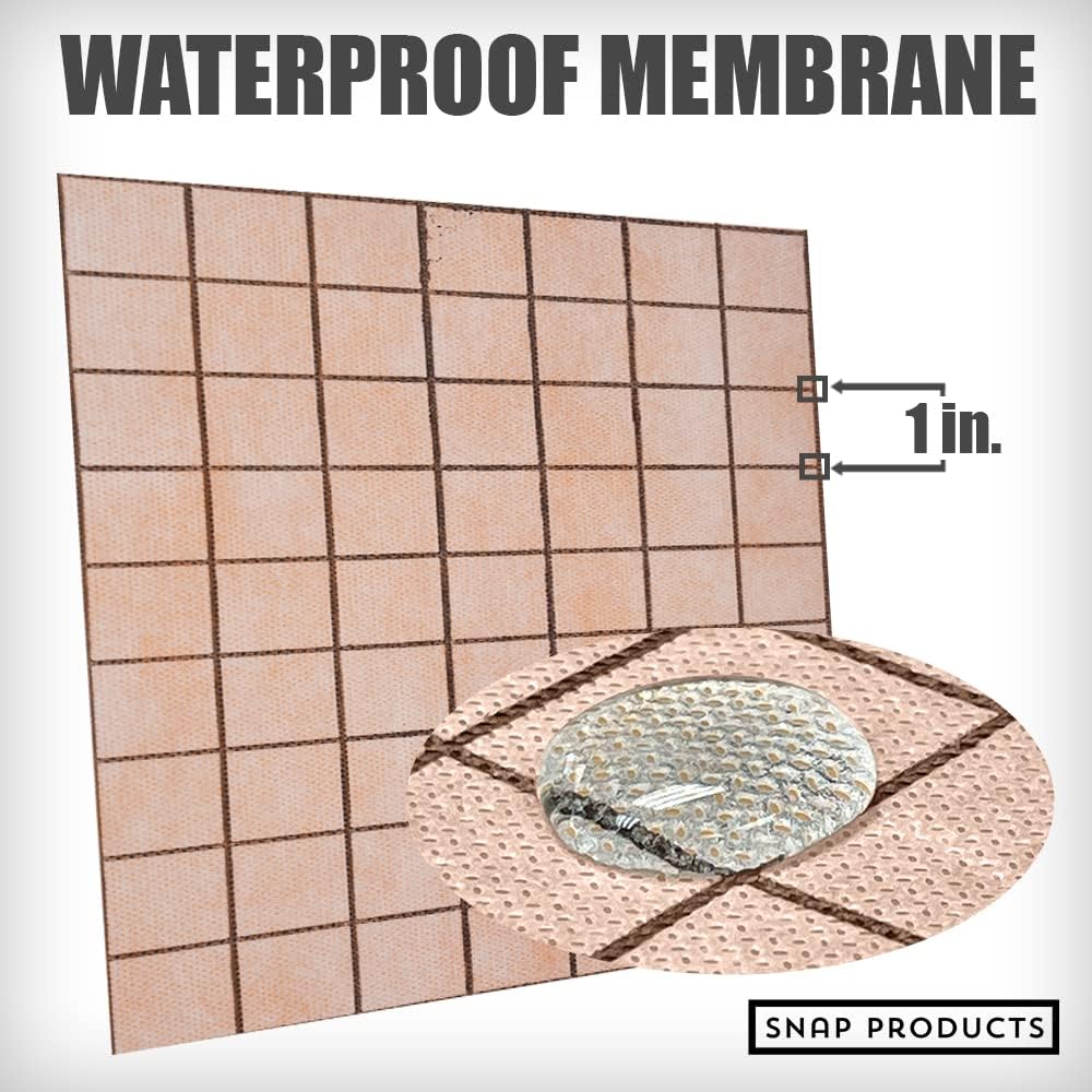 70% оƒƒ Evеrуthіng Waterproof Membrane for Bathroom Tile, Bathroom Floor Mat or Pan, and Shower Wall Water Proof – 108 sq ft – Underlayment Waterproofing Plastic Fabric for Flooring, Corners, and Ceiling – Snap Products