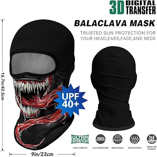 Miniatura 6 de 3 pasamontañas de esquí para motocicleta, máscara de cara completa al aire libre, capucha táctica para la cabeza, máscara unisex para ciclismo,