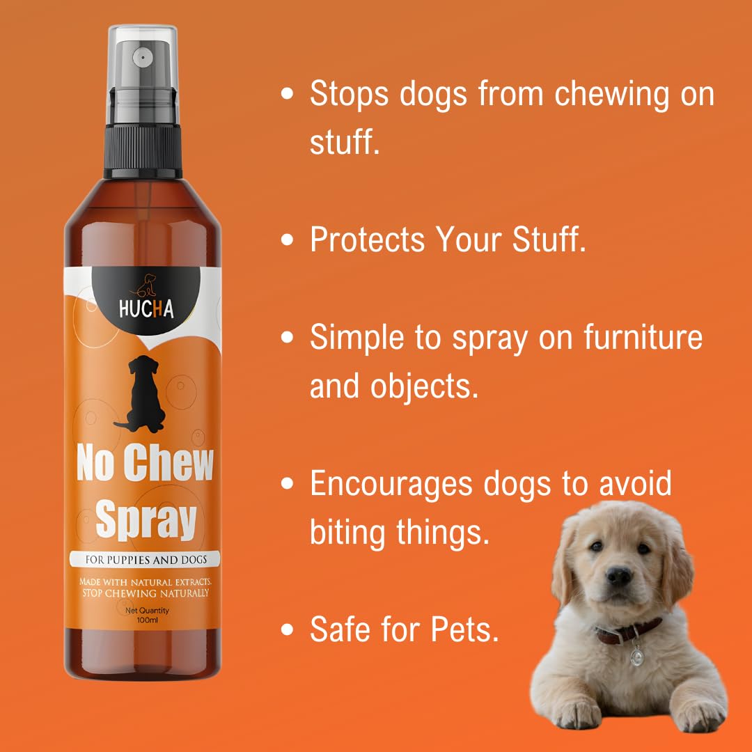 Hucha Potty Training Spray + Anti Chew Spray for Dogs Combo | Potty Training Spray for Puppy | Prevents Chewing On Household Items | Helps to Identity Potty Place (100ml Each) 2