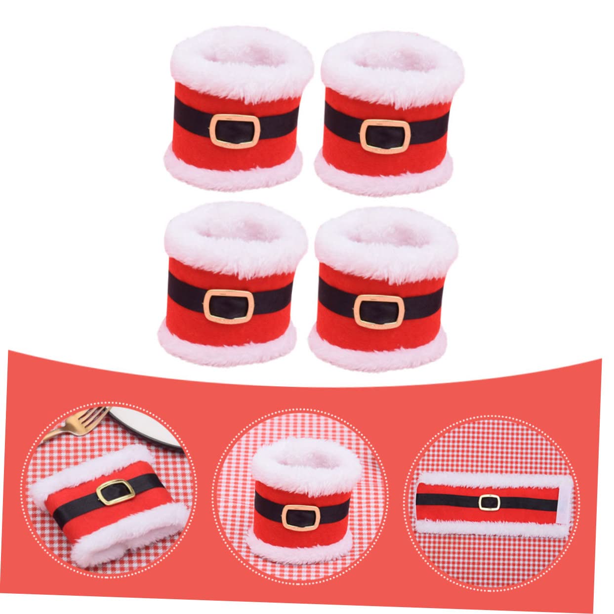 Cabilock 5 Set Portatovaglioli Natalizi Da Decorazioni Per Tavola Festiva Per Feste Natale Ristoranti E Decorazioni Domestiche 4 Pezzi*5