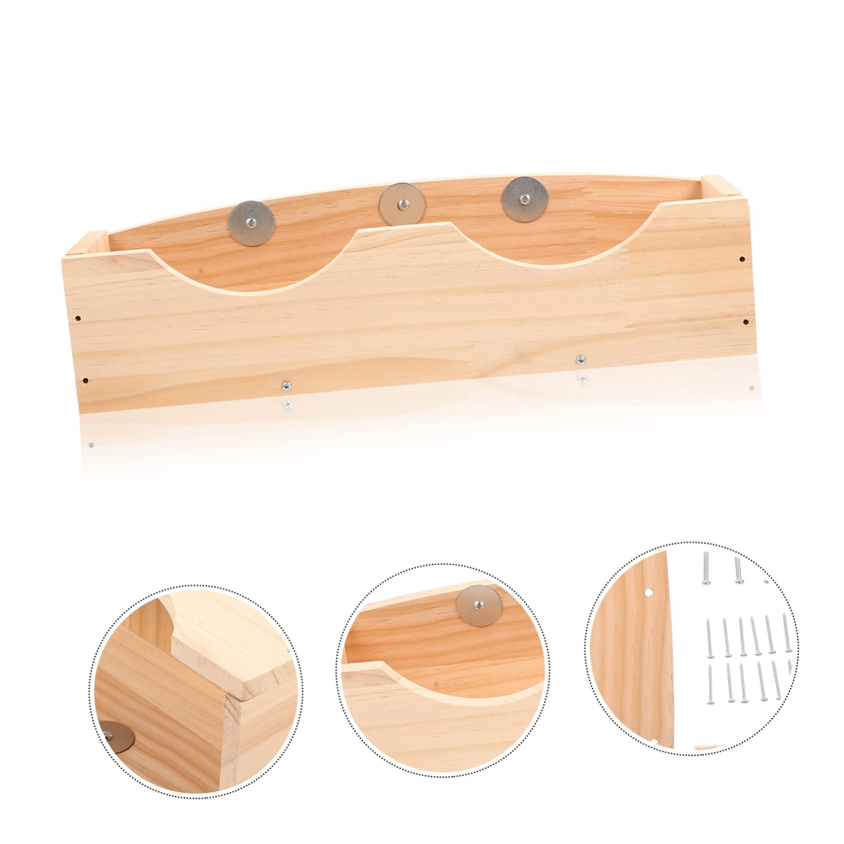 Happyyami Soporte De Alimentación para Conejos y Roedores Rack De Madera para Alimentación De Hámsters y Cobayas Comedero Colgante Diseño Fijo y Espacio Organizado Alimentador De