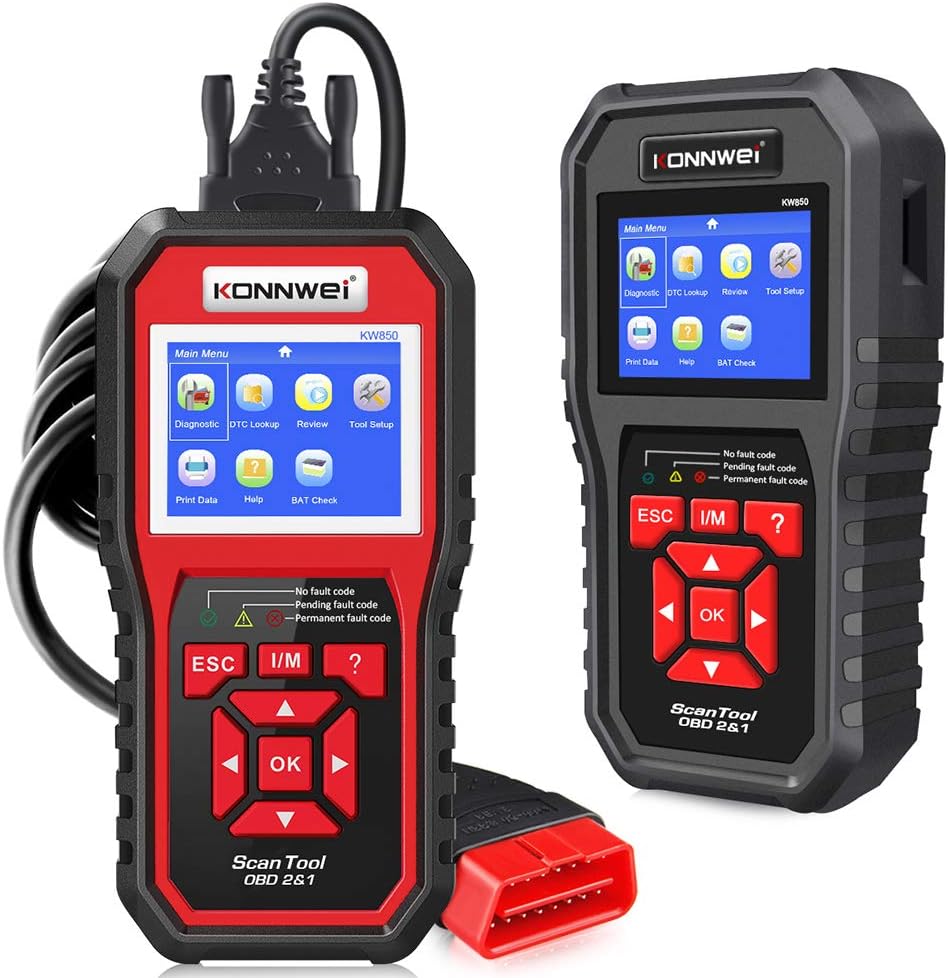 2Packs KONNWEI KW850 Professional OBD2 Scanner Auto Code Reader (Red + Black)