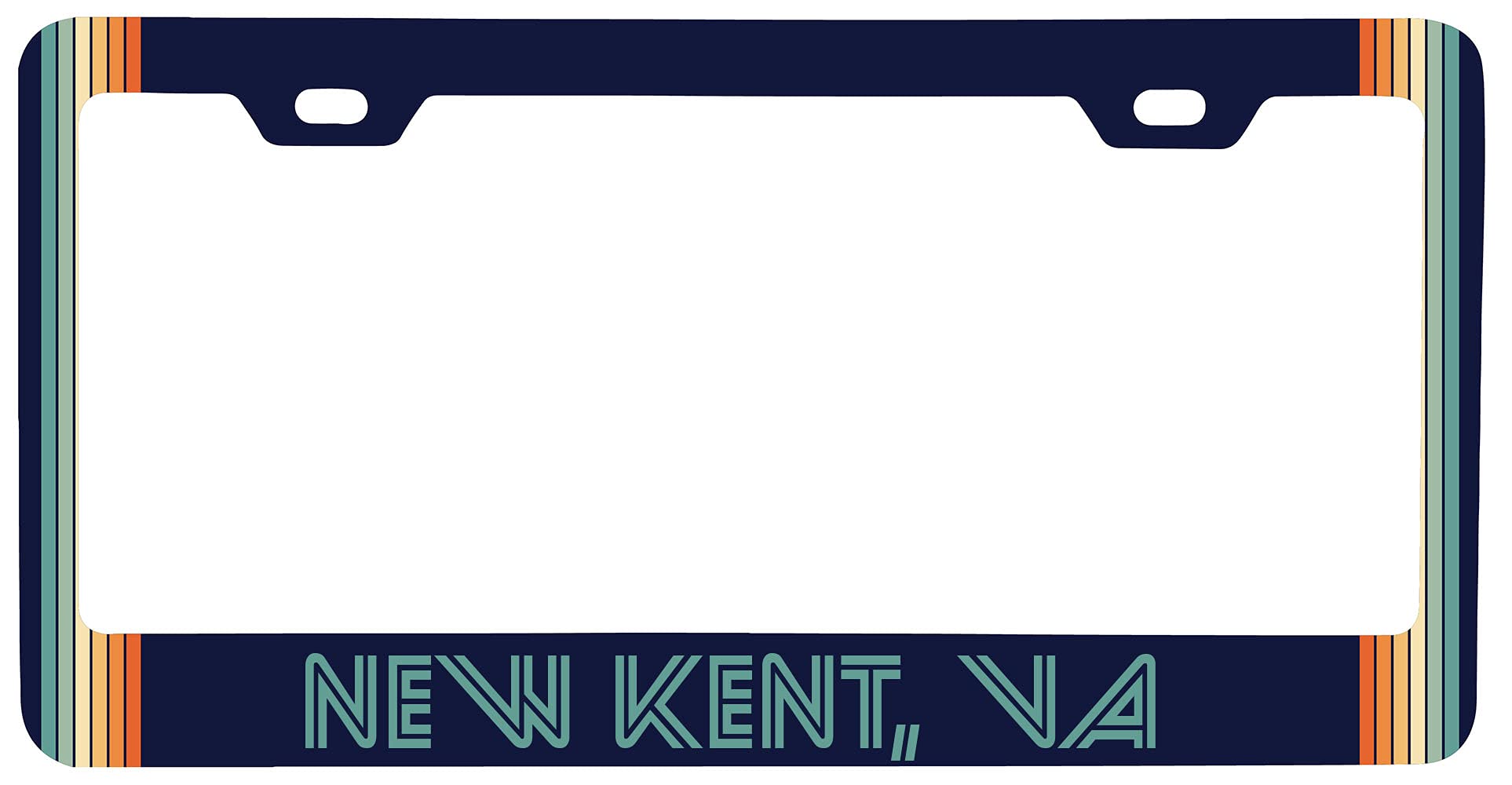 New Kent Virginia Car Metal License Plate Frame Retro Design