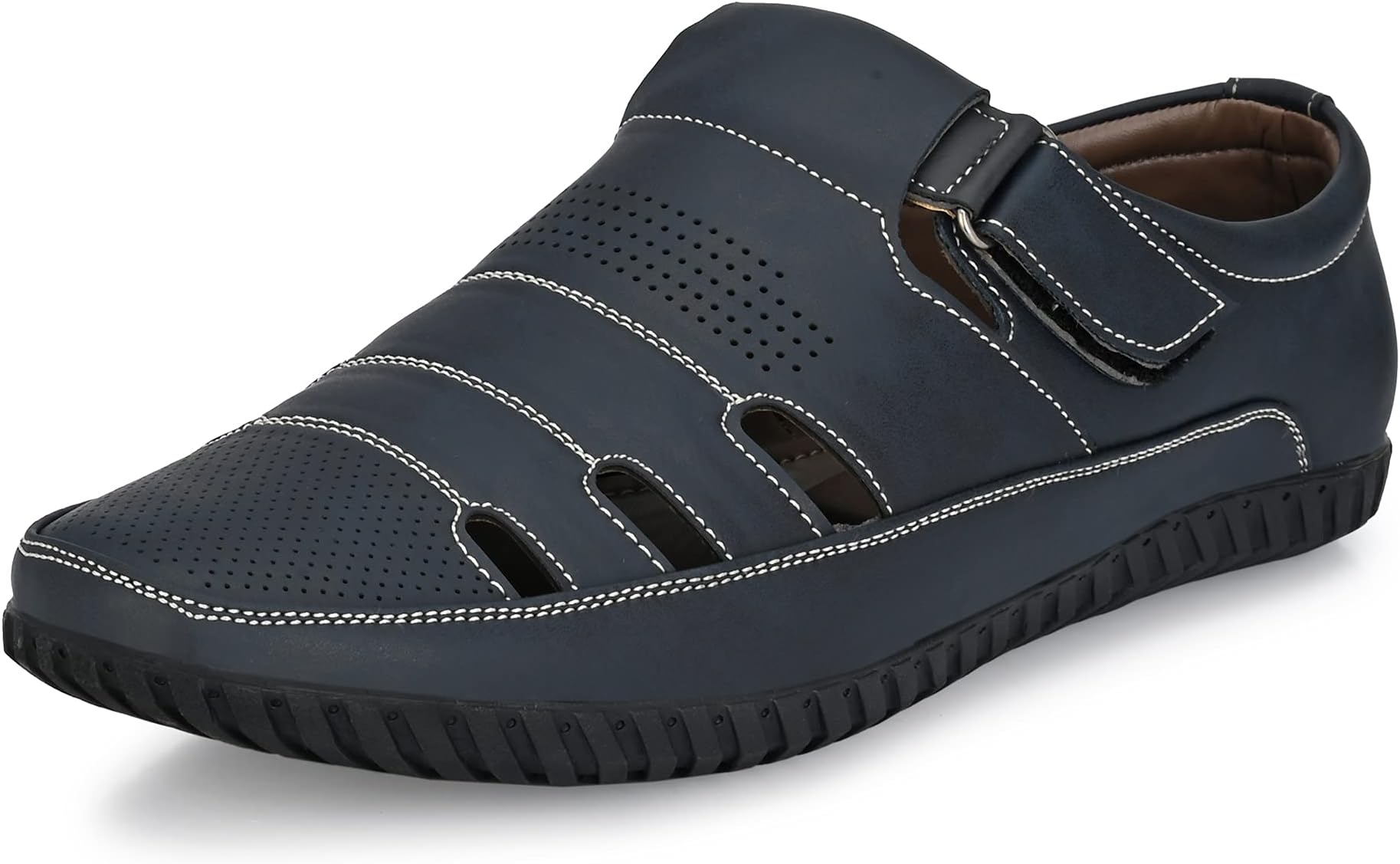 Men’s Sandals for Man | Stylish Fisherman Sandals with Cushioned Insole, Hook & Loop Strap, Comfortable Walking & Travel Sandal (2340)