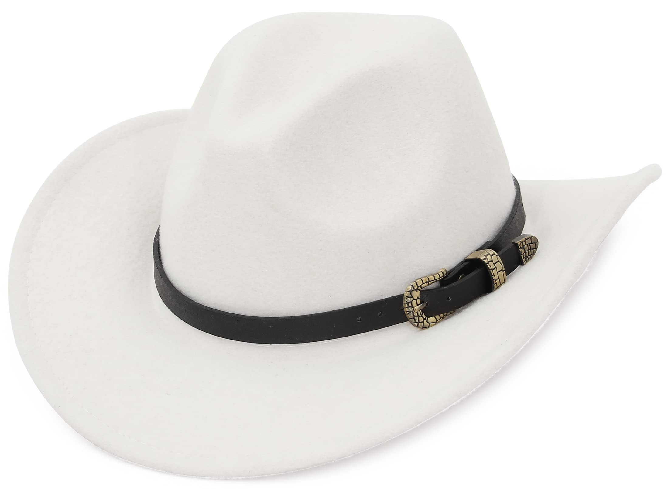 GEMVIE Sombrero de Vaquero de Estilo clásico Sombrero Vaquera de ala Ancha Vintage Estilo Australiano Western Sombrero Cowboy para Hombres y Mujeres