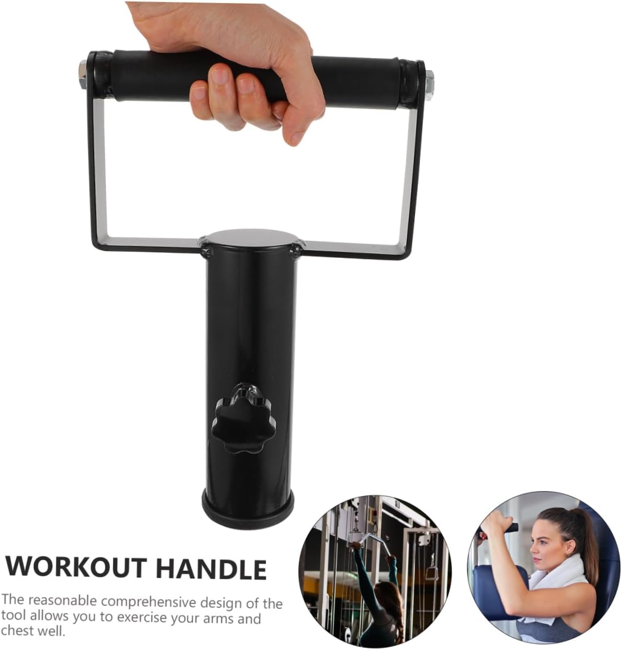 T-Bar Row Attachment Barbell Handle Multi-Grip Solid Handle for Strength Training Non-Slip Grip Compatible Barbell Bars for Core Workout and Fitness Equipment