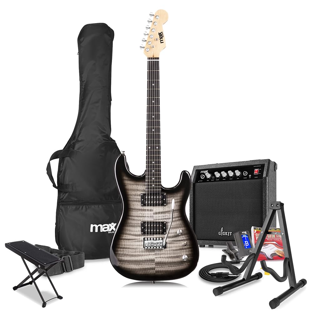 Gigkit Quilt Top Beginner Electric Guitar Starter Pack with 6 Months Lessons - Complete Kit for Aspiring Musicians - Ideal for Beginners & Enthusiasts