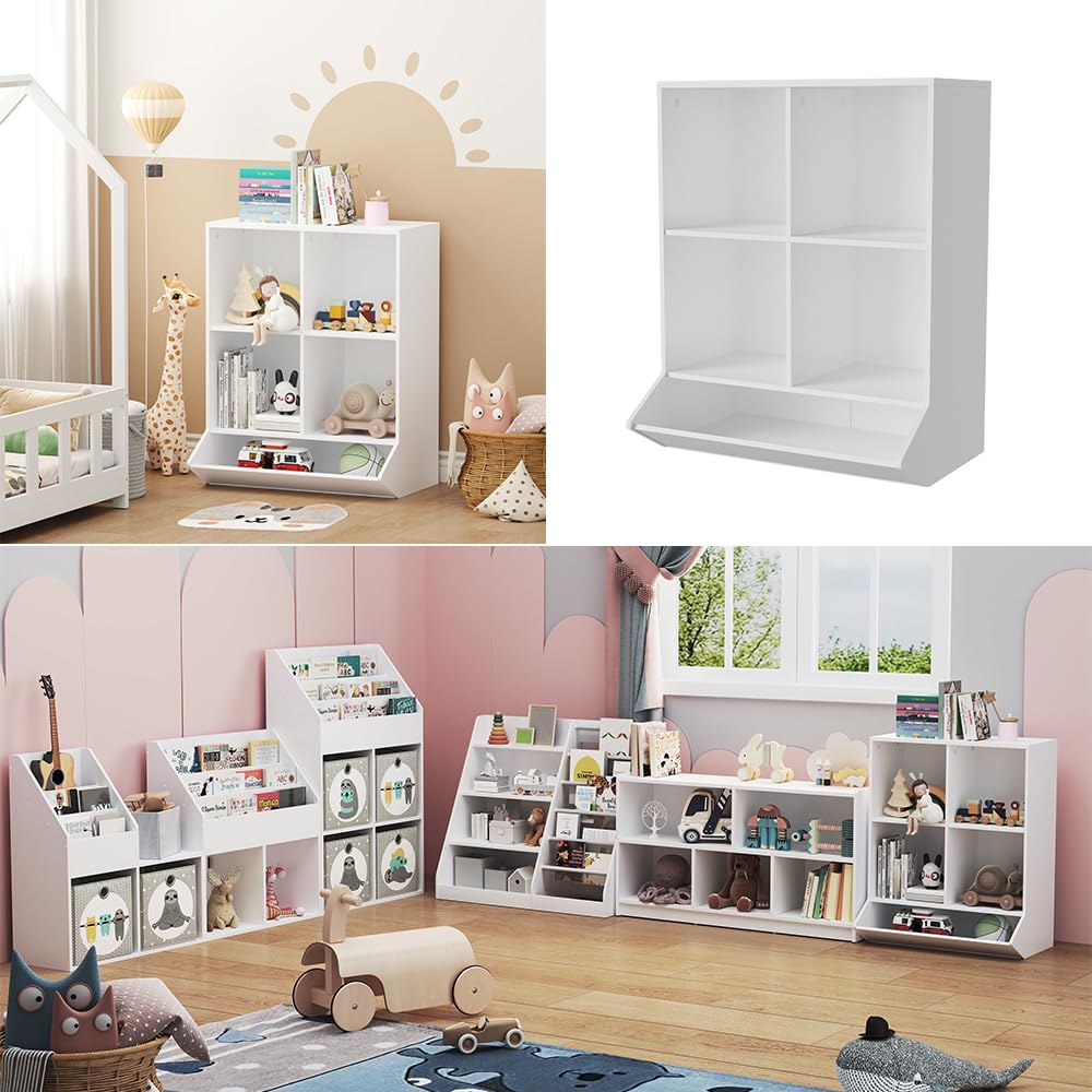 Vicco Półka dla dzieci "Conny", Biały, 65.5 x 82.5 cm | pour le rangement des jouets et des livres dans la chambre d’enfant