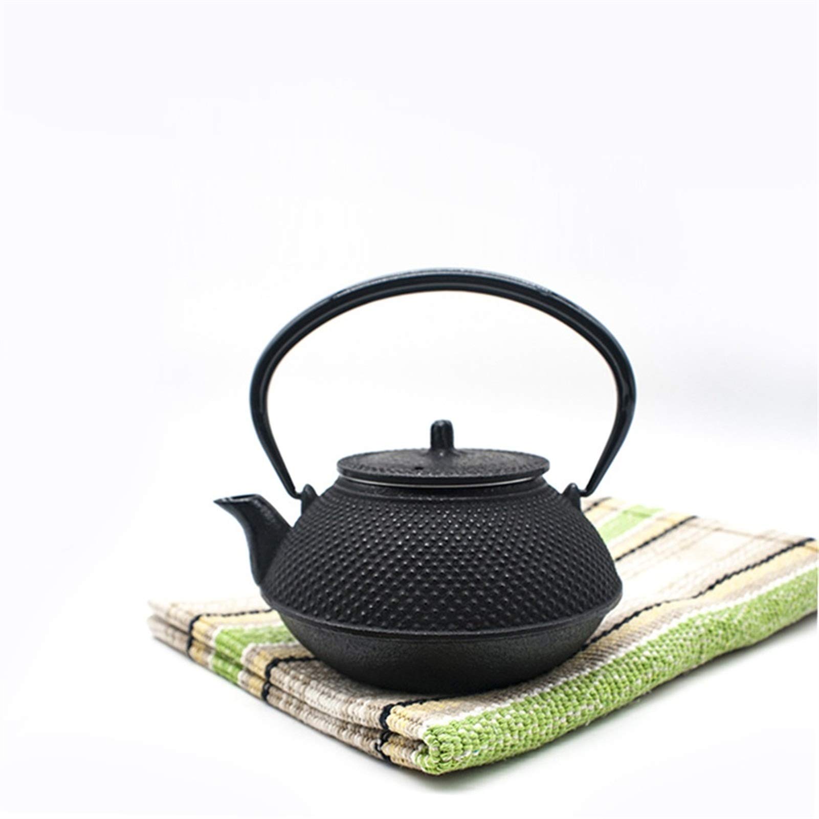 JTKDL Cast Iron Teapot Iron Metal Teapot with Black Handle Improve Water Quality