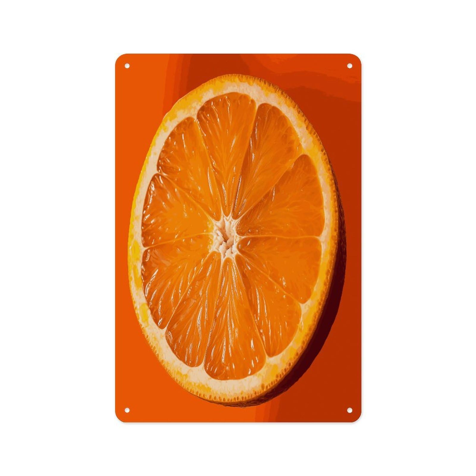 Fekiloot Style Orange Slice Wall Decor Metal Signs Tin Signs Poster