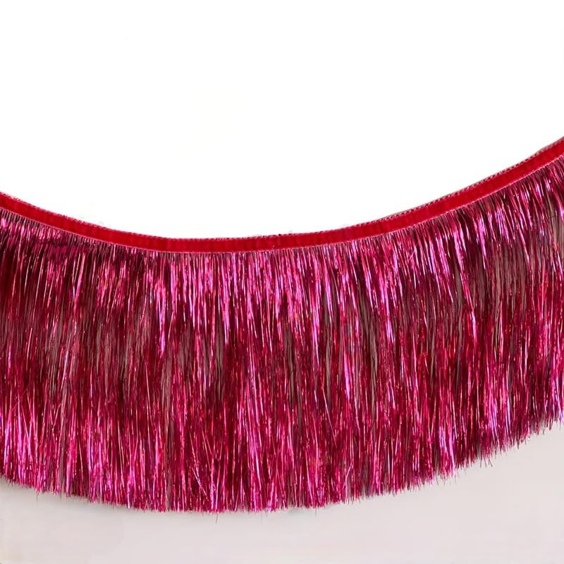 6 opakowań 300 x 30 cm, pogrubiona girlanda foliowa z frędzlami, metaliczna girlanda foliowa, do powieszenia na ścianie, baner z frędzlami na ślub, urodziny, dekoracje świąteczne i nie tylko
