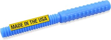 ARK Bite Tube Hollow Chew Tool, Sensory Toys for Kids and Adults, Chewy Fidget for Autism, ADHD, SPD, Anxiety, Medical-Grade Chew Tools, XXT, Very Firm, Royal Blue, Textured