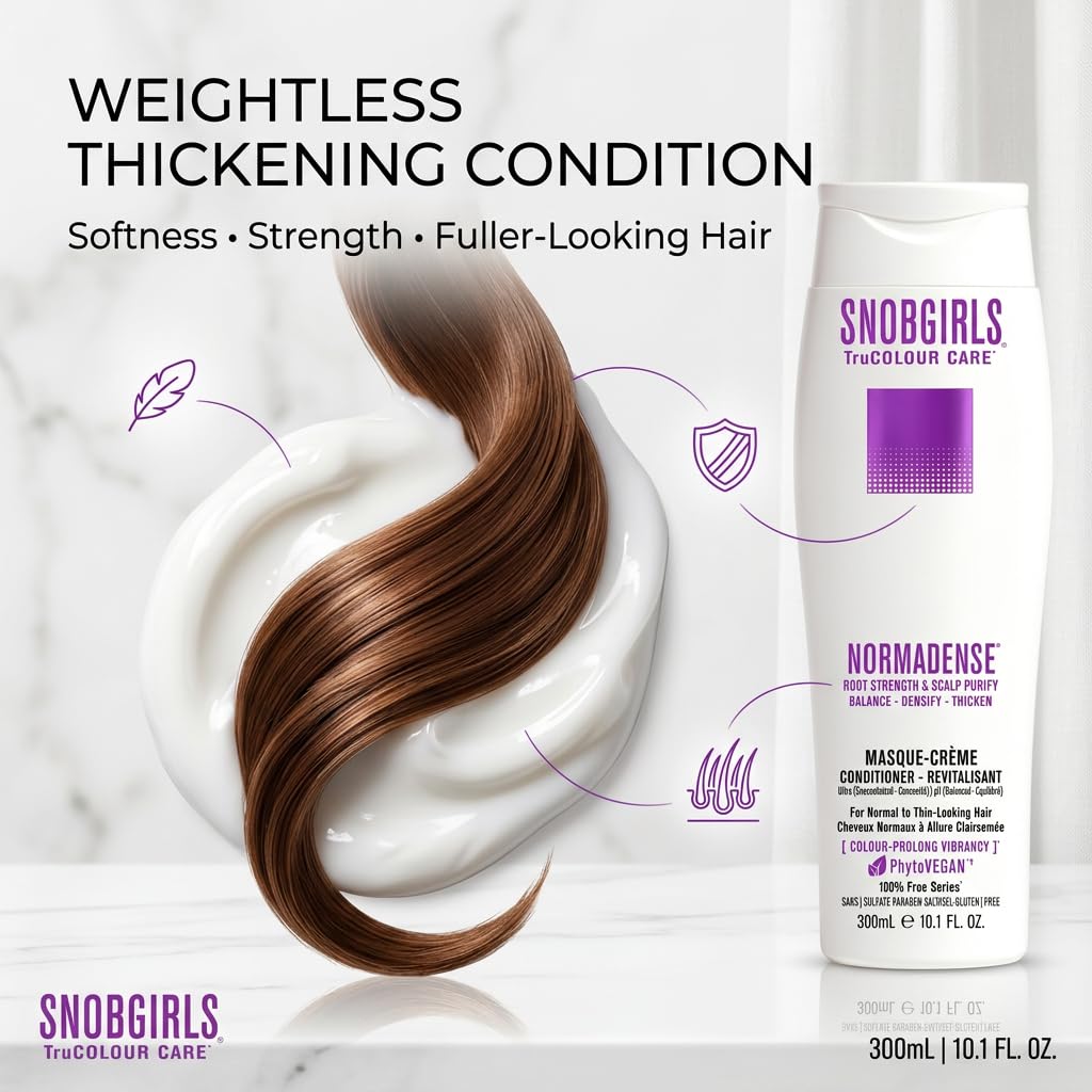 Biotin Conditioner for Thicker-Looking Hair – Lightweight Vegan Formula with Niacinamide, Argan Oil & Ceramides – For Men & Women – Color Safe – SNOBGIRLS NORMADENSE 1 – 10.1 fl oz