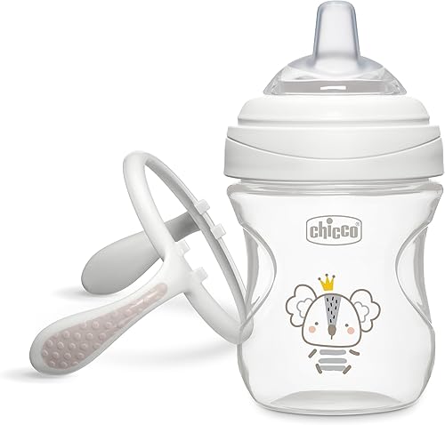 Miniatura 6 de Chicco Vaso de transición con boquilla de silicona y tapa sin derrames, 7 onzas, marcas de calibración, asas extraíbles, apto para lavavajillas,