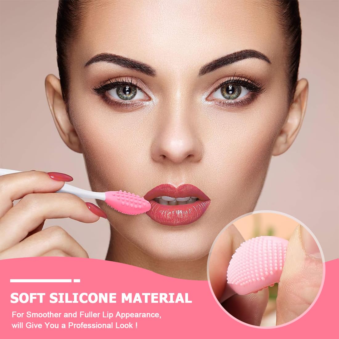 Set de 7 piezas: cepillos exfoliantes de silicona de doble cara para labios oscuros, hombres y mujeres, Cuida tus labios con el mini cepillo exfoliante para labios