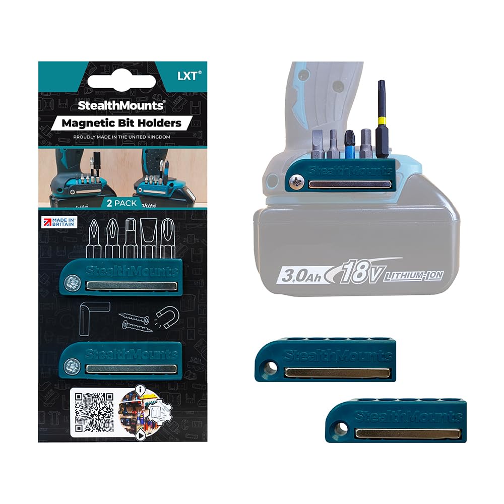 StealthMounts Blue Magnetic Bit Holder for Makita LXT & XGT Tools - 2 Pack
