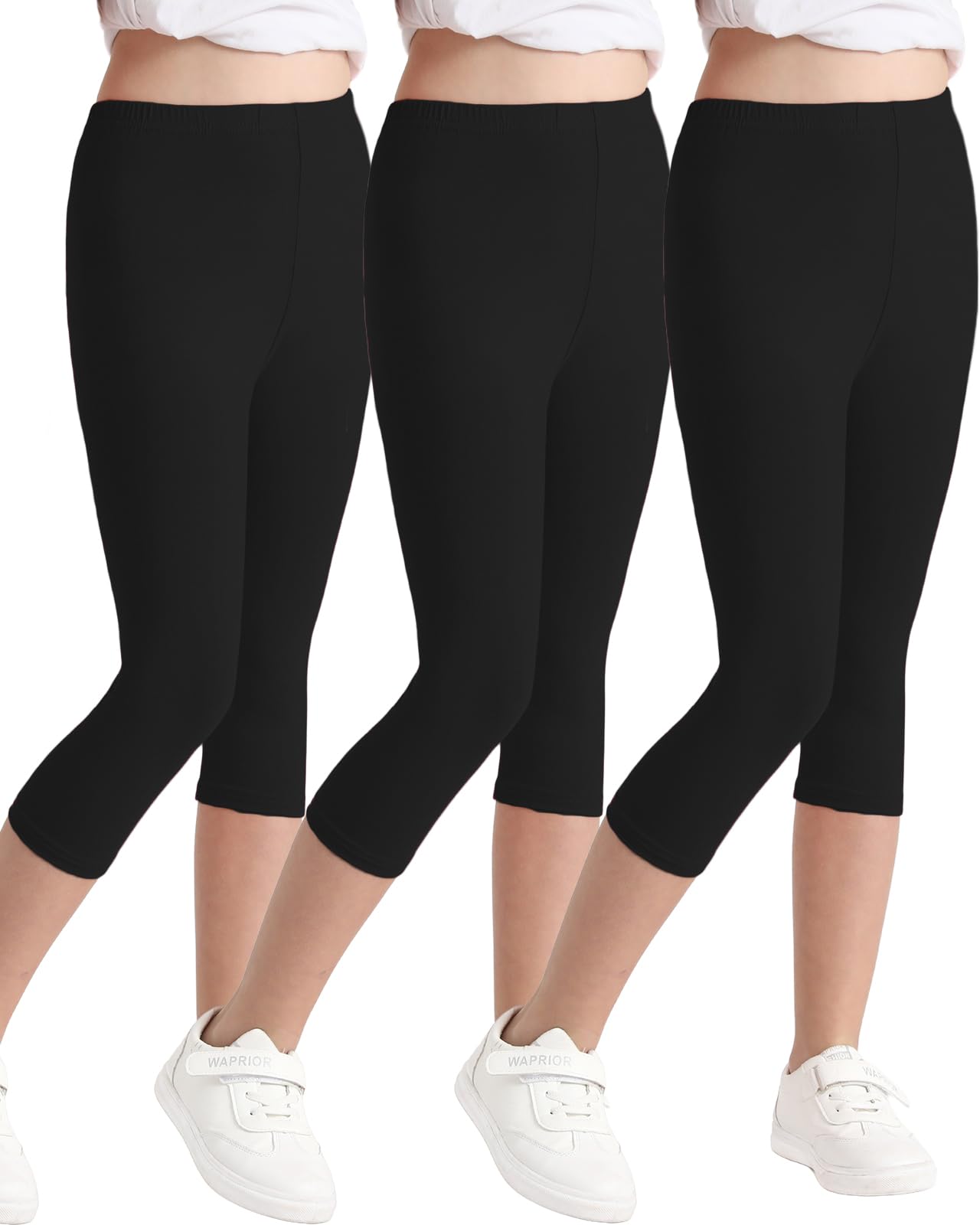 Charmi 3/4 leggings voor meisjes, capribroek, zomer, katoen, wit, 134