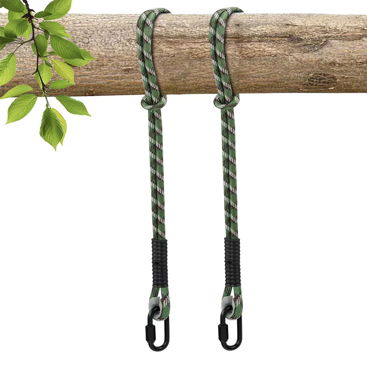 2er Schaukel Befestigung Baum,Hängematte Hängesessel Befestigung SchaukelSeil Aufhängung Set mit Karabiner Indoor Outdoor Schaukelbalken Baumschaukel Yoga Sandsack,63.5cm/Tragfähigkeit 450kg