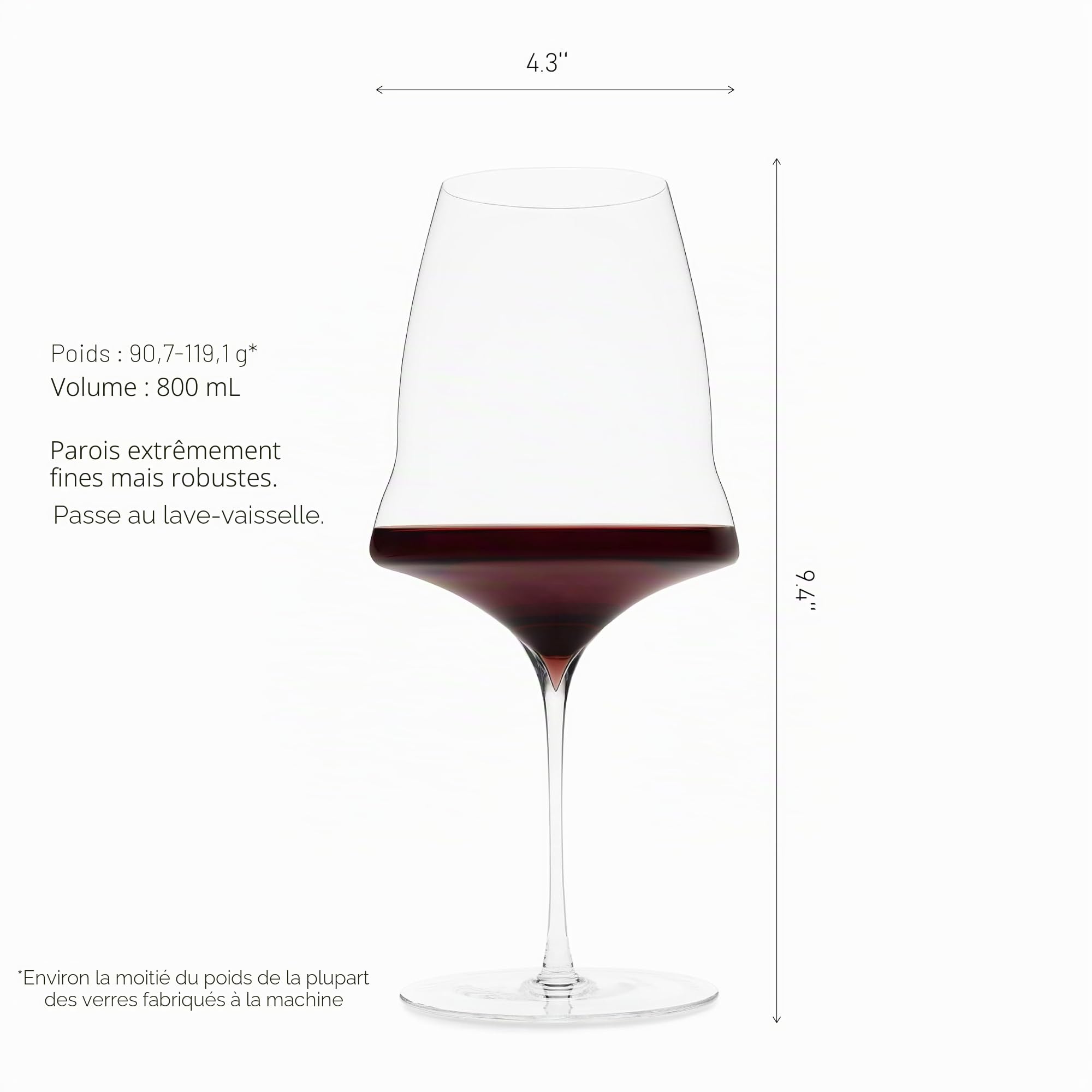 Josephinenhütte - JOSEPHINE No 3 Rouge - Verres à vin rouge - soufflé à la main - Coffret de 2 verres