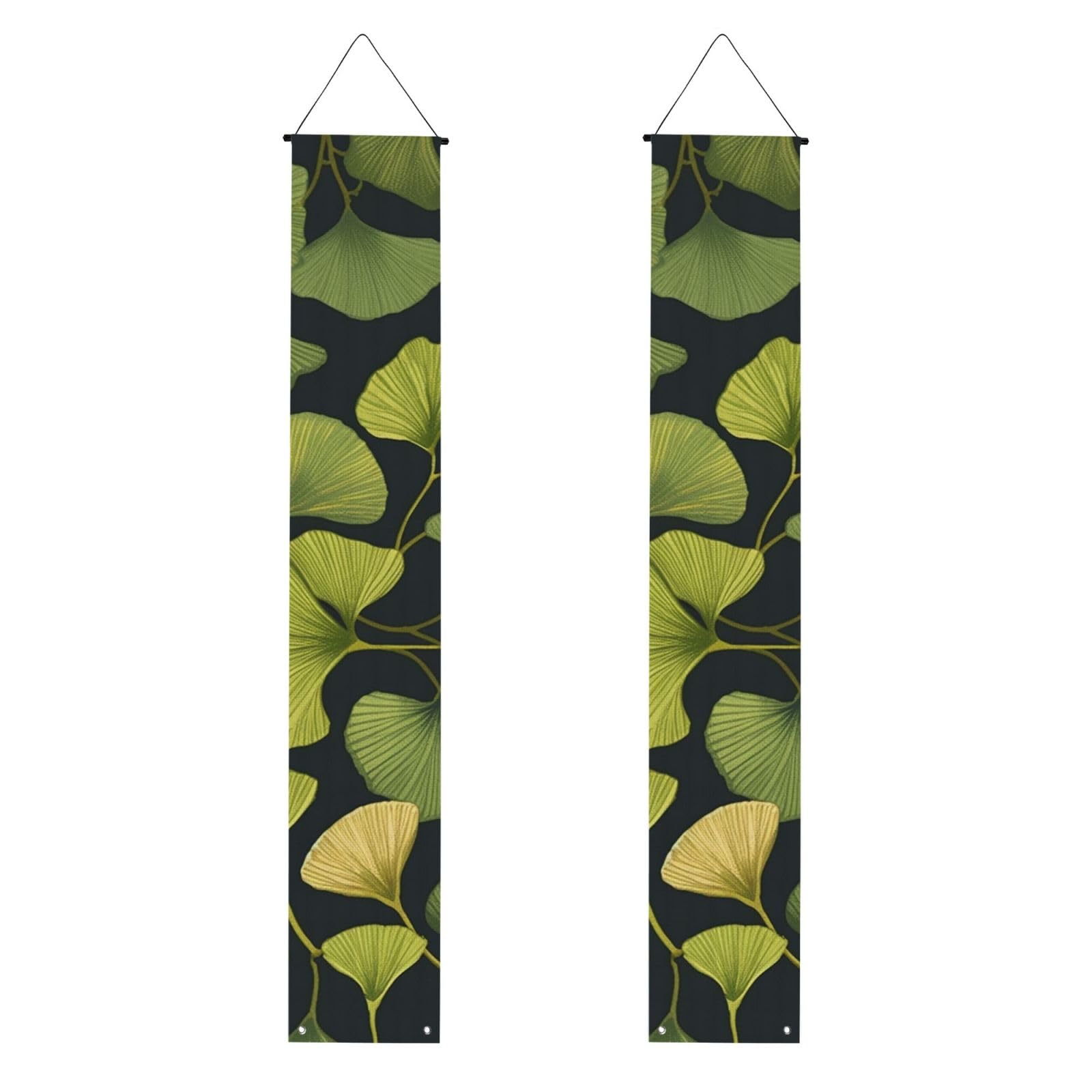 Ginkgo Biloba Porch Banners Hanging Door Banner Happy Birthday Porch Sign Party Banner Photo Background Front Door Signs For Welcome Holiday Party