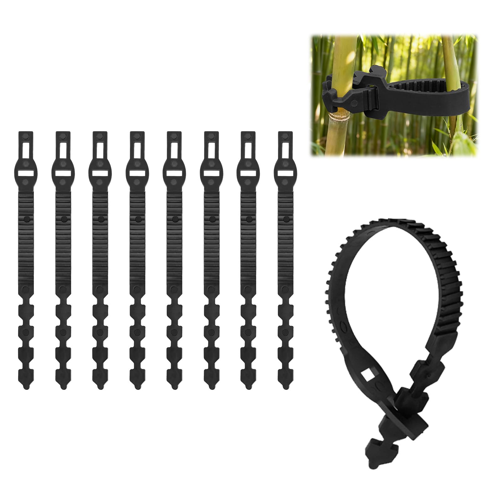 Vxcvzv 4 Pack Tree Ties Heavy Duty 40cm/15.75in Adjustable Garden Straps for Plant Support Staking Shrubs Trees Outdoor Gardening (Quantity: 8，30CM, Black)