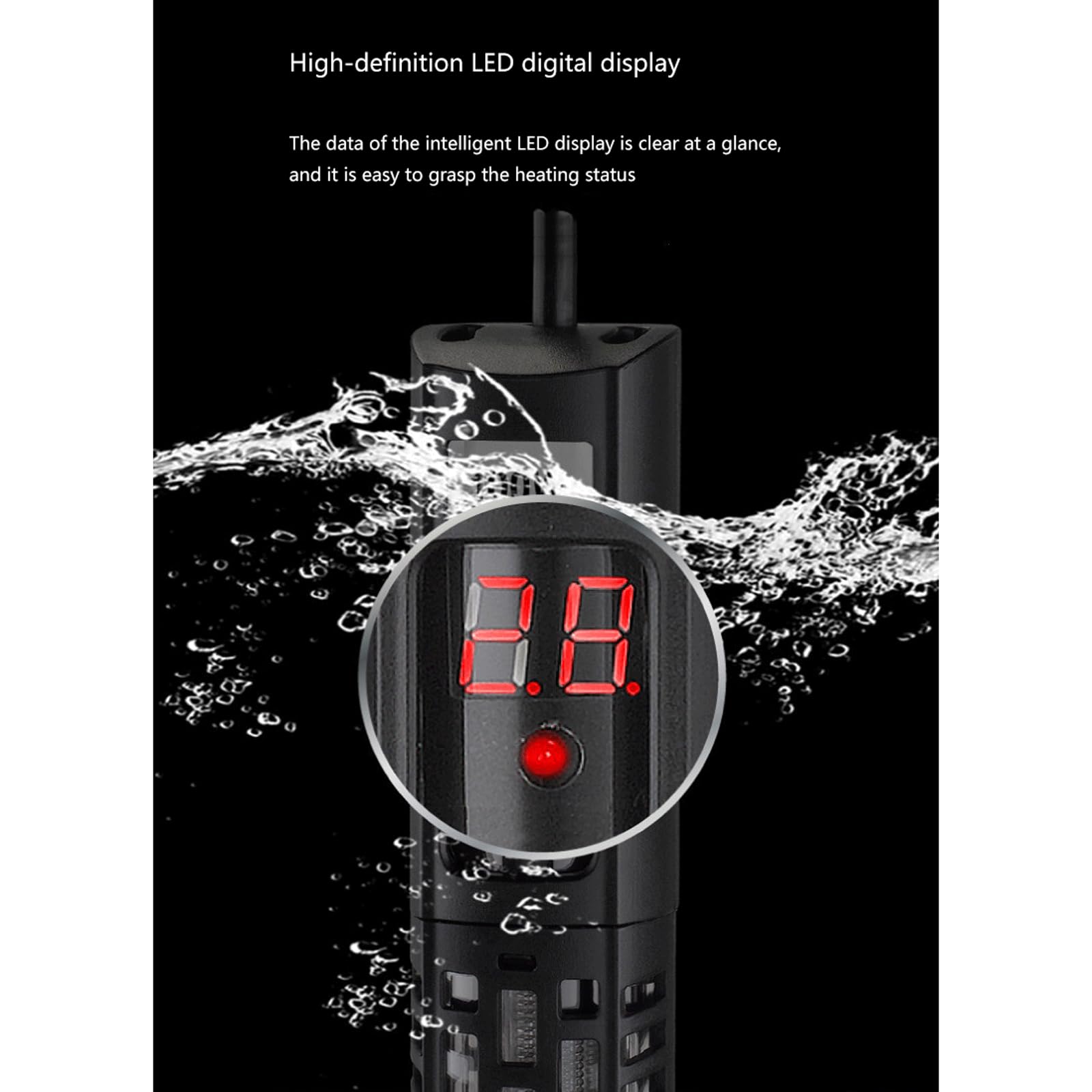 Asta riscaldante per Acquario per Acquario Riscaldatore Automatico antideflagrante a Temperatura costante con indicatore di Funzionamento, 50 W (300 W)