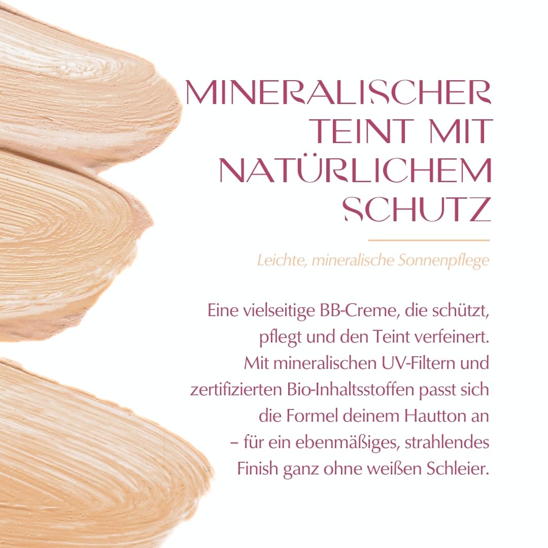 BB Cream LSF 30 | Hydratisierende Getönte Sonnencreme | Universelle Tönung | Lang anhaltend, Leicht & Einfach Aufzutragen | VEGAN, Tierversuchsfrei & 98% Natürlich | COSMOS Zertifiziert