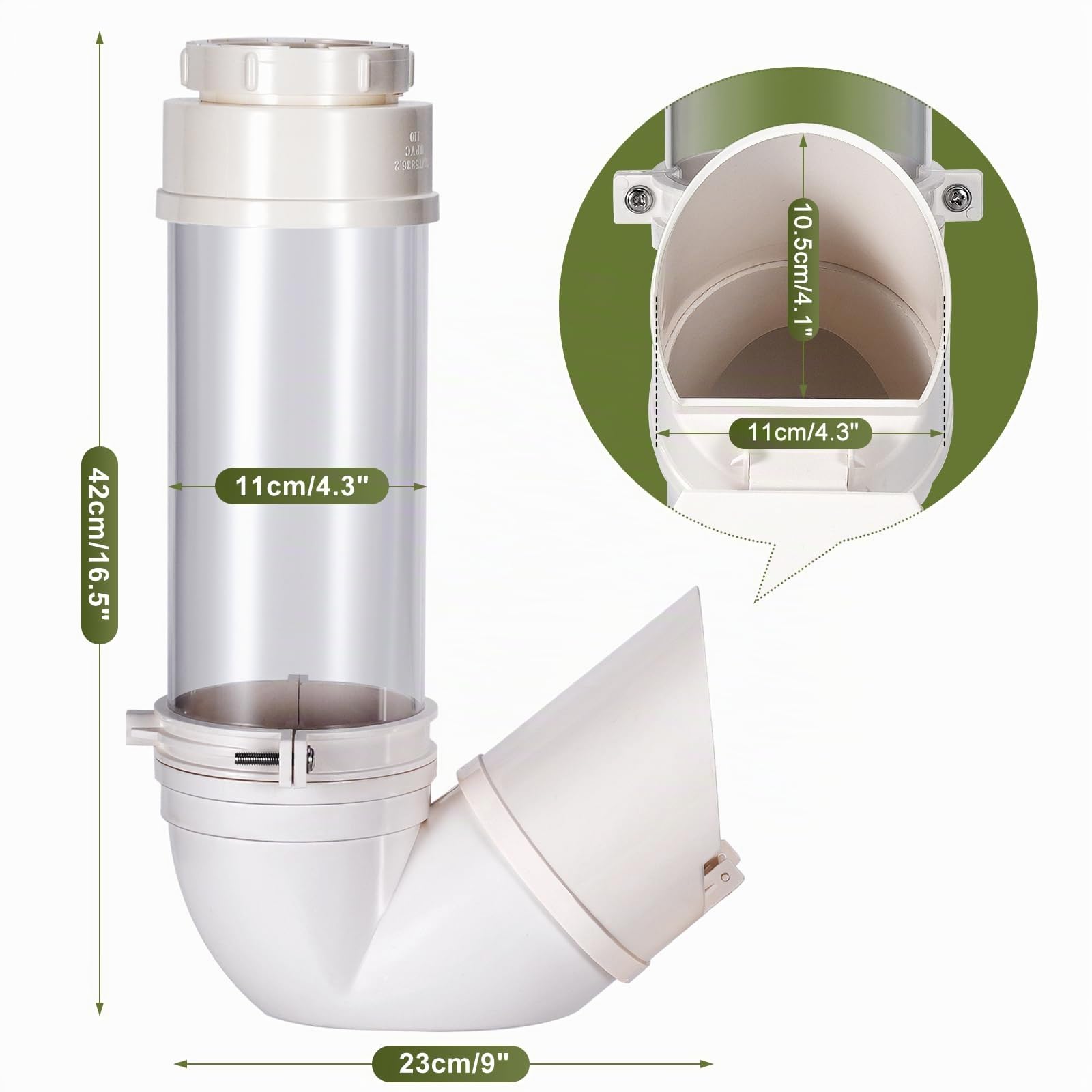 Comedero AutomáTico para Pollos De PVC. Comedero para Aves De Gran Capacidad 3 Kg con Cubierta Protectora contra La Lluvia por Gravedad Sin Desperdicio para Patos, Pavos
