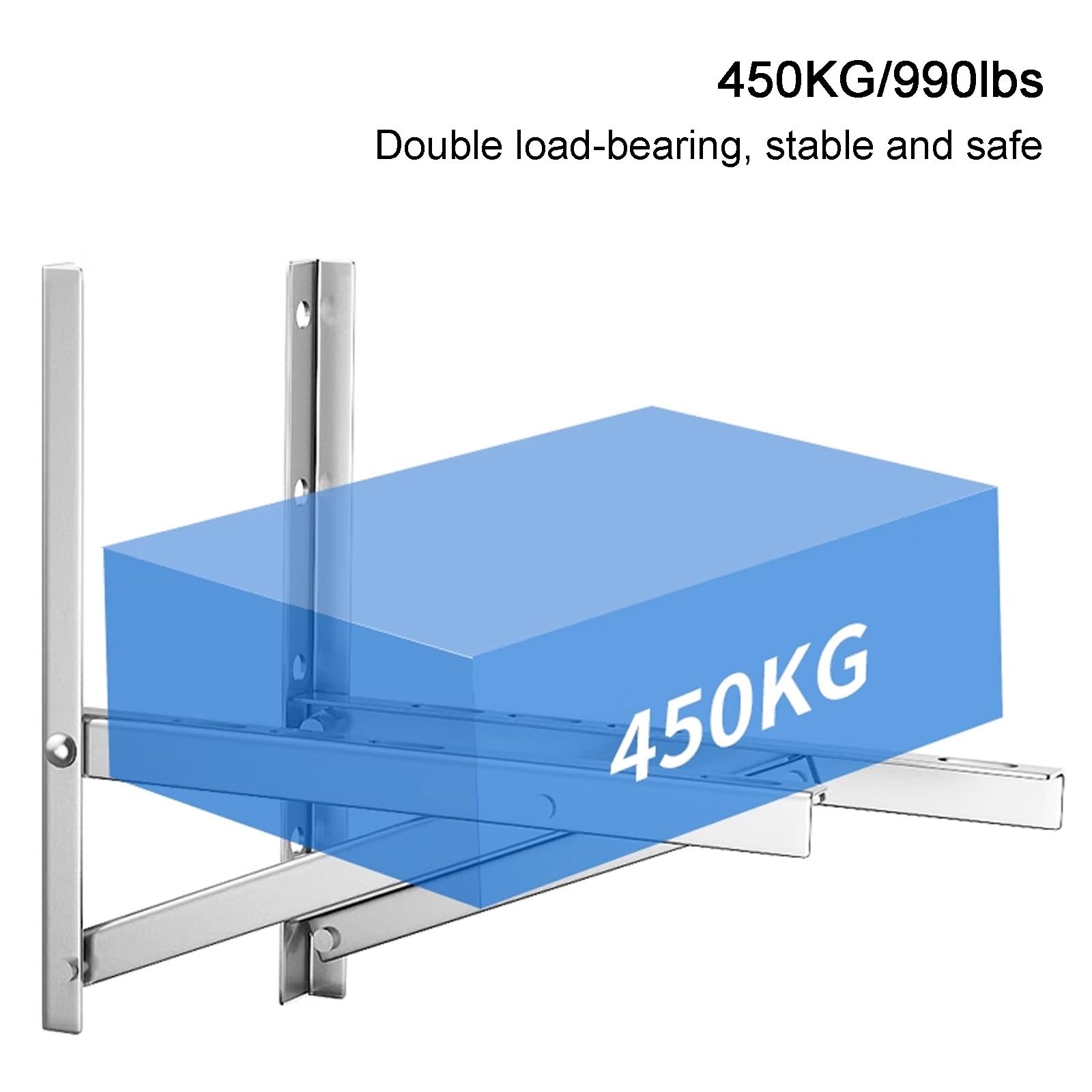 Genérico Soporte de Pared Exterior Resistente para minisplit de Aire Acondicionado, Soporte Plegable de Acero Inoxidable 304, 50 x 50 cm, solución de Montaje de CA Duradera y Resistente a la intemper