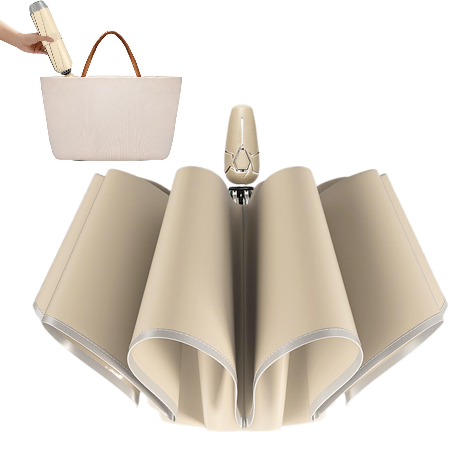 Ombrello da viaggio | Ombrello parasole con cinghie riflettenti, forniture da golf impermeabili, accessori esterni automatici per spiaggia, campeggio