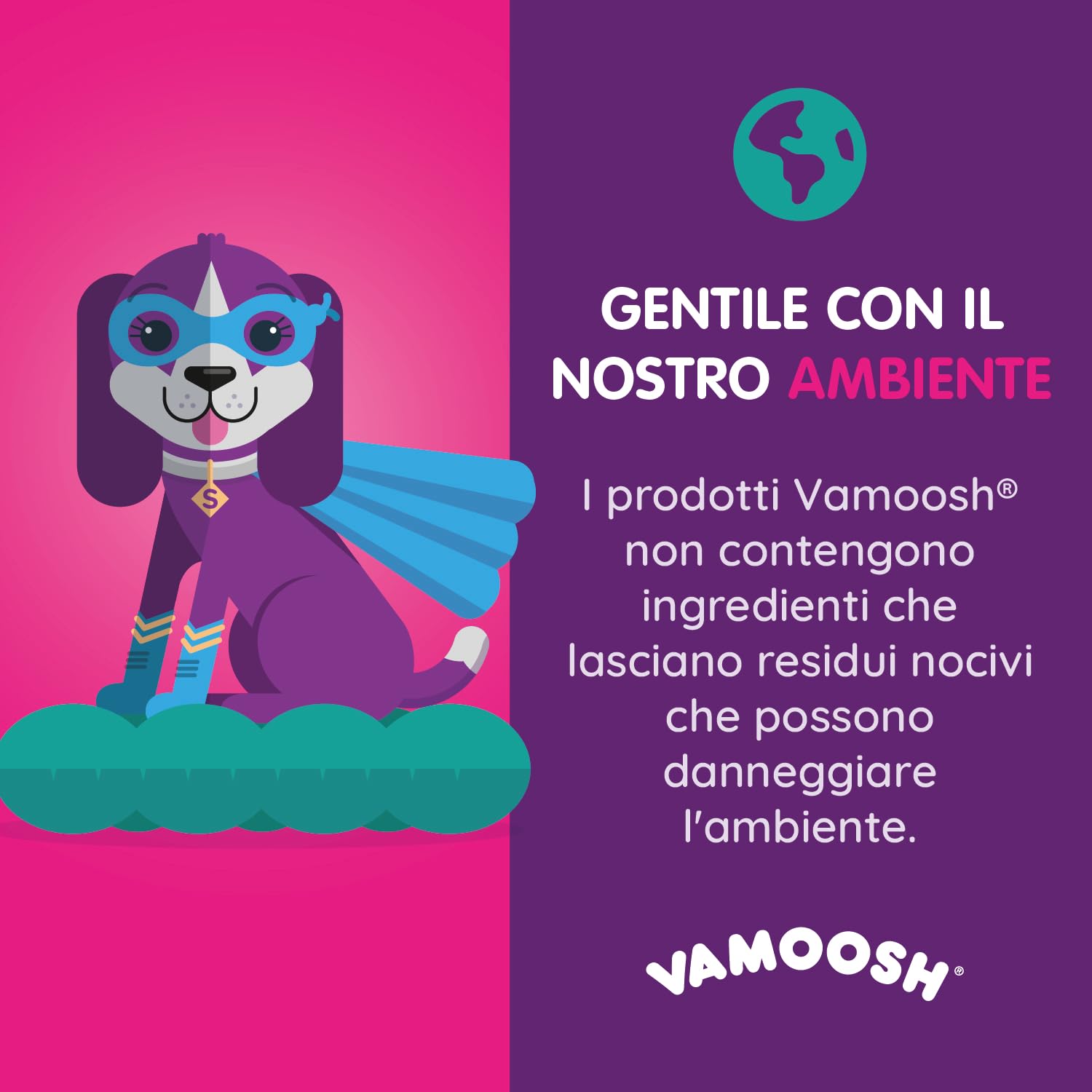 Vamoosh Pulitore Lavatrice 6 in 1, profumo cotone fresco. Scioglie peli, elimina odori e calcare, pulisce in profondità, lascia profumo fresco, antibatterico, disincrosta, 2 lavaggi