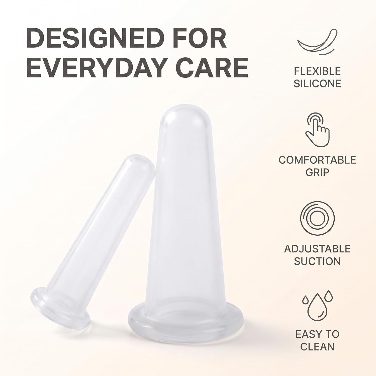 BWESOO 4Pcs Transparent Massage Cupping Set Silicone Mini Facial Cups Face Massager Helper Skin Care Neck Back Eyes Massaging Cup Safe to Use, Don't Worry About Burns Health Care Products 4